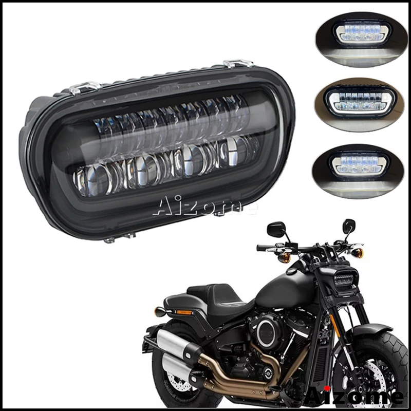 LED HeadLamps E24 E-Mark Motorcycle Front Headlight Hi/Lo Beam Light White DRL For Harley Softail Fat Bob 114 FXFB FXFBS 18-2025