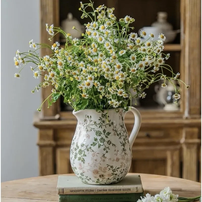 for American Retro Pastoral Ceramic Vase Creative Living Room Flower Arrangement Hydroponic Utensils Ornament