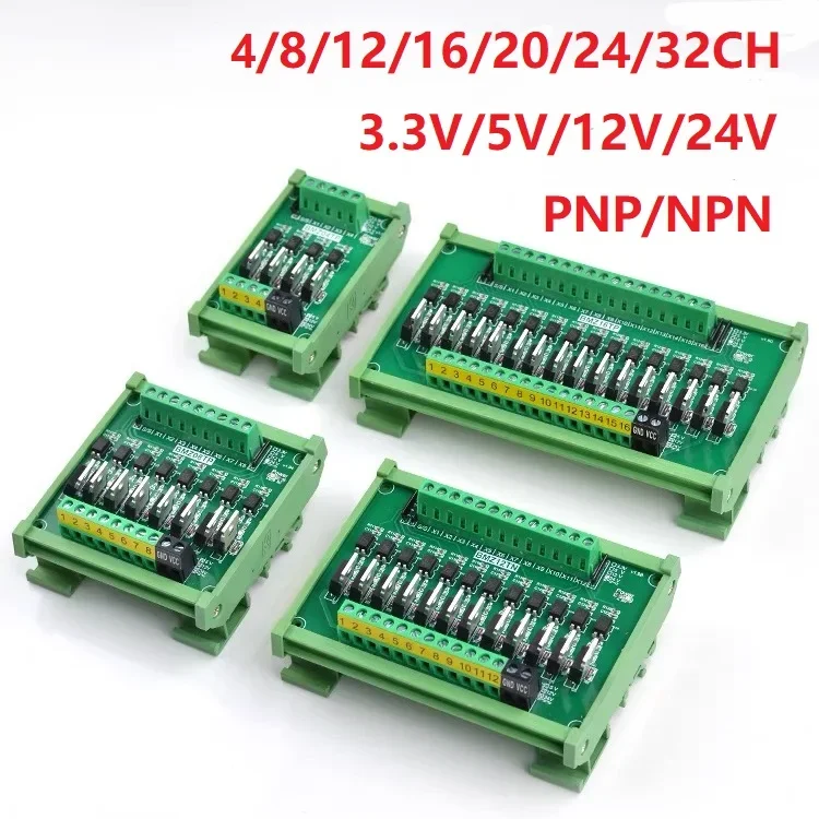 4-32 Channel PLC IO Card PNP/NPN Output Optocoupler Isolation Multi-Voltage Trigger 3.3V/5V/12V/24V for Industrial Control