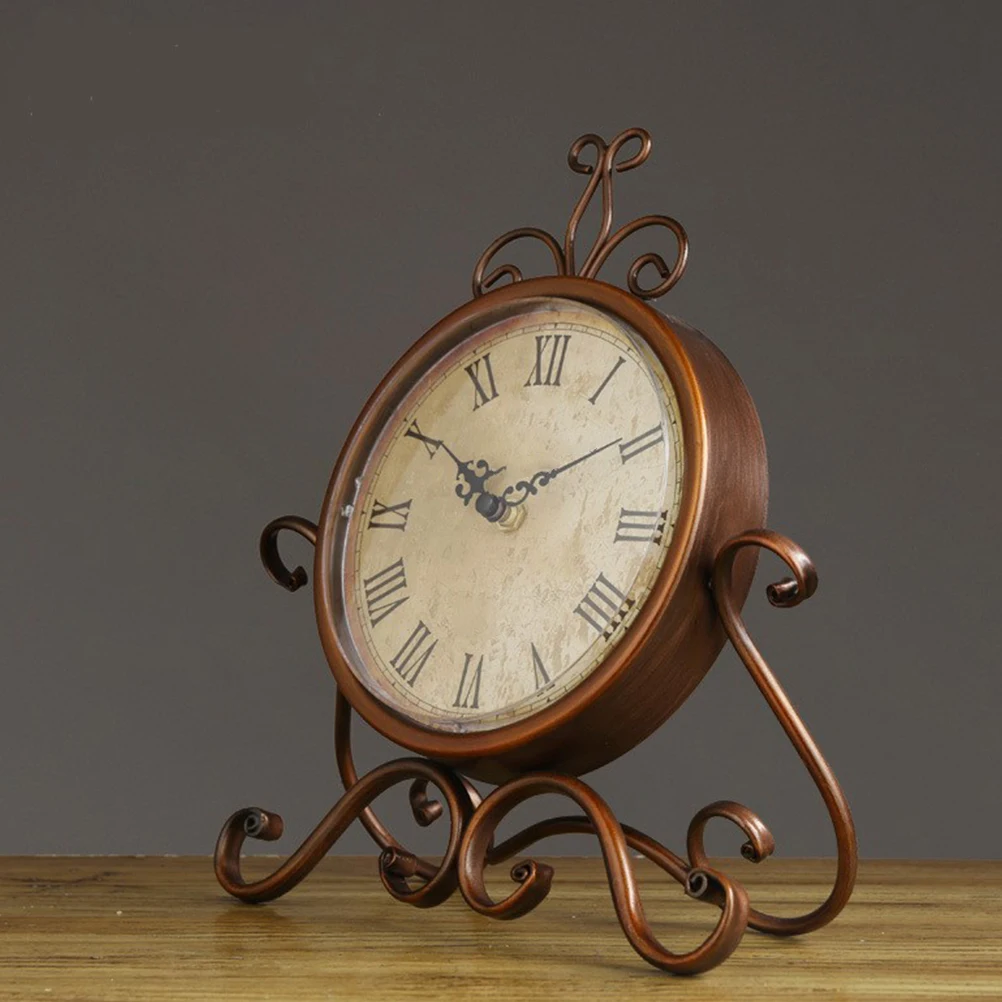 

Retro Desk Iron Table Home Decor Vintage Desk Clock Vintage Alarm Bedroom Living Room Design Quiet Accurate