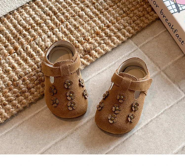 Baby-Flachschuhe Süße Blumen Kleinkind-Laufschuhe Runde Zehen Retro 2026 Brandneue Kinder-Freizeitschuhe Rutschfest – Detail 7