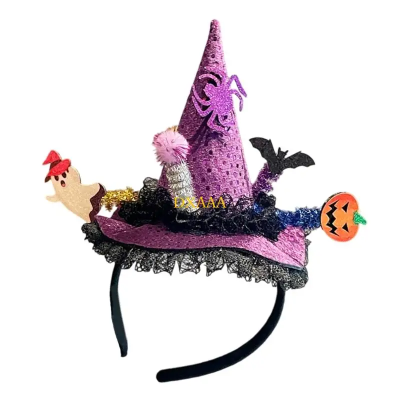 DXAA Haarband Gothic-Stil, Hexenhut, alternatives, leichtes Halloween-Accessoire