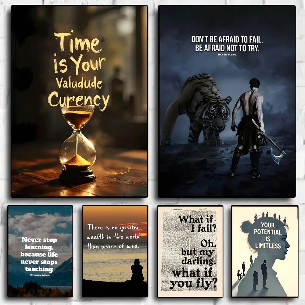 Classical Famous Quotes To Human Poster Trendy Wall Art Good Sticker Printed on PP Paper for Coffee Office Decoration Best Gift