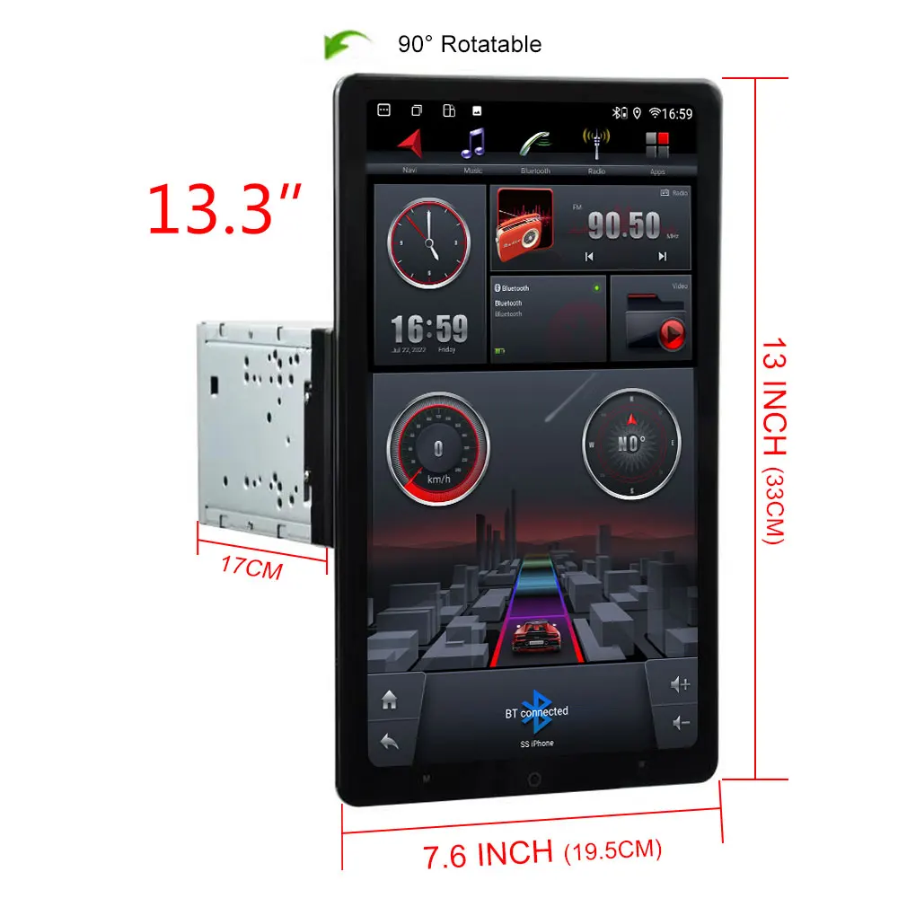 2026 Dashboard Universal 2 Din 13 Inch Android 10 IPS Touch Screen Multimedia Car Audio Auto Stereo Car Radio Player