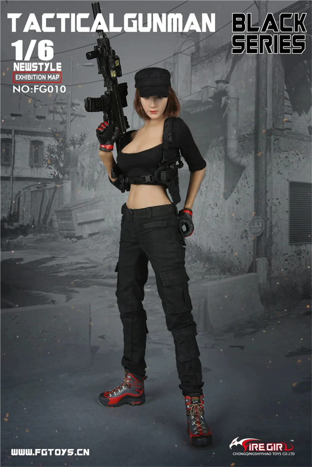 

1/6 Fire Girl Toys Soldier FG010 Black Tactical Female Gunner Cool Suit Clothes Cosplay Can Fit 12inch Figure Body Action