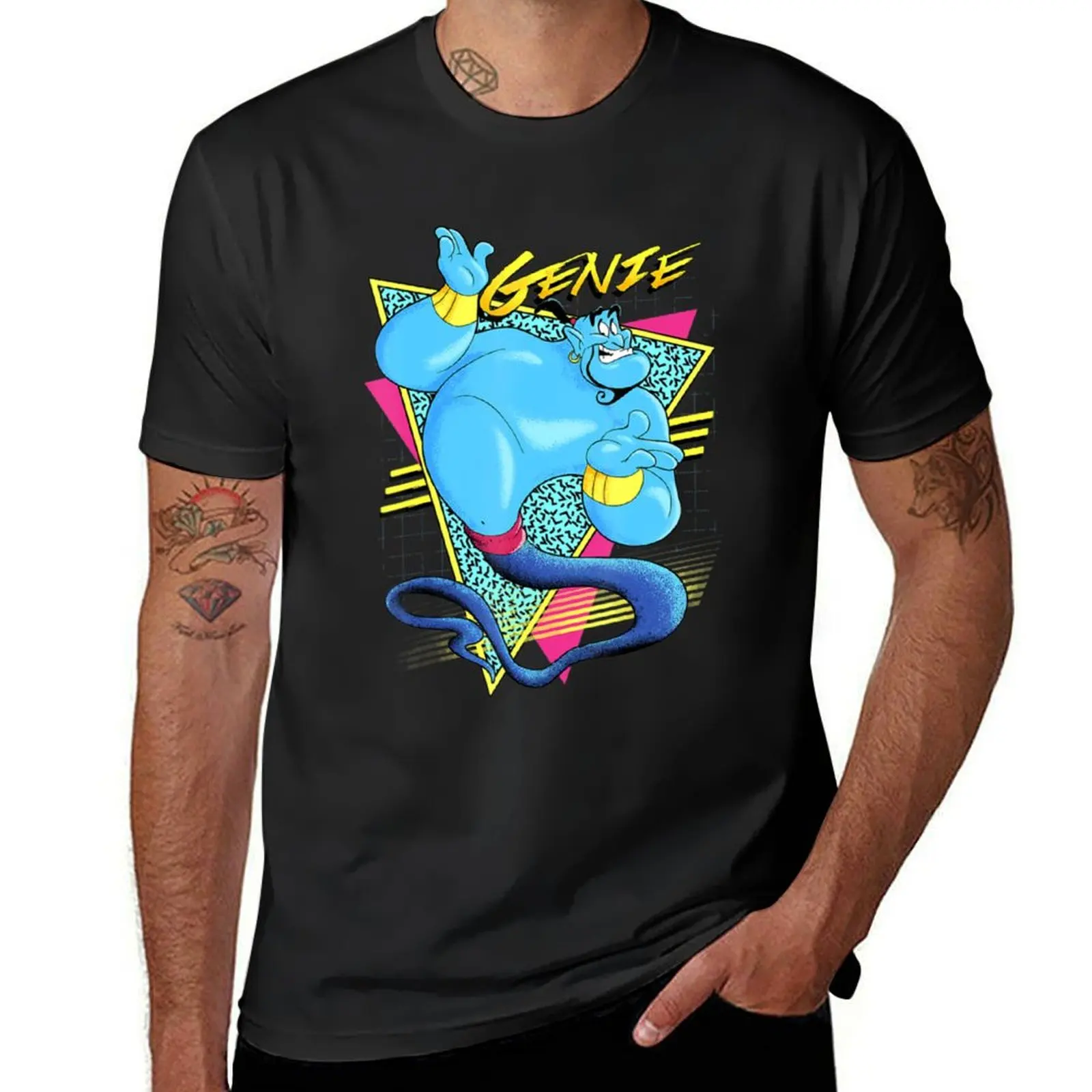 Genie Retro Abstract Portrait Logo T-Shirt plus size tops boys whites summer top mens clothes