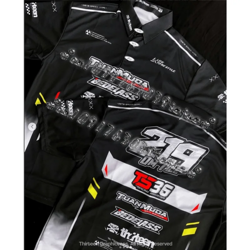 

3D Printed Mesh Breathable Motorcycle Racing Cycling Men's and Women's Casual Cycling POLO-shirts