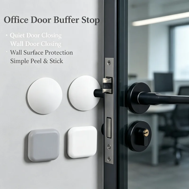 Self‑Adhesive Silicone Door Bumper Punch Free Anti‑Collision Wall Protector Pad for Door Handle & Fridge