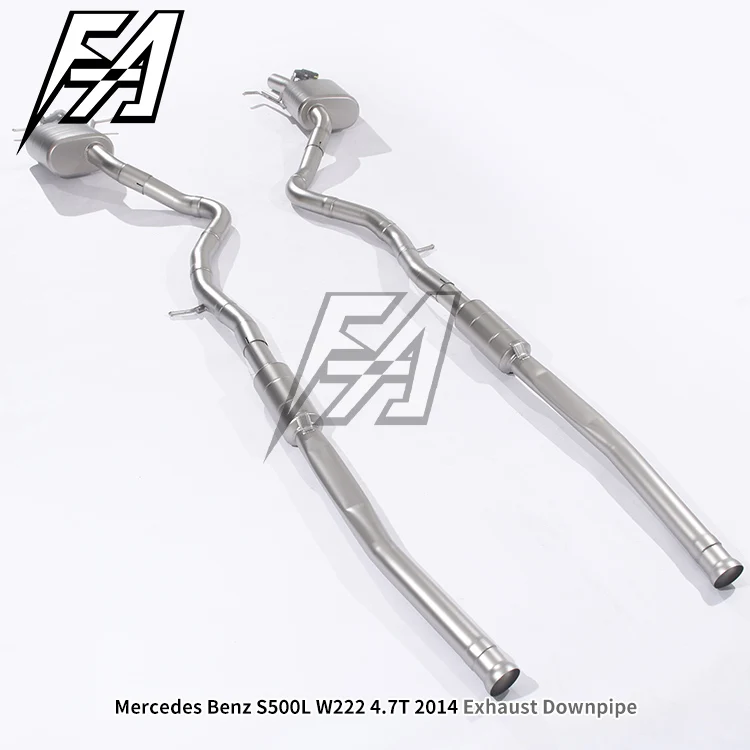 For  S500L W222 4.7T 2014 High Performance Downpipe Exhaust System Front Middle and Tail Electric Valve Exhaust