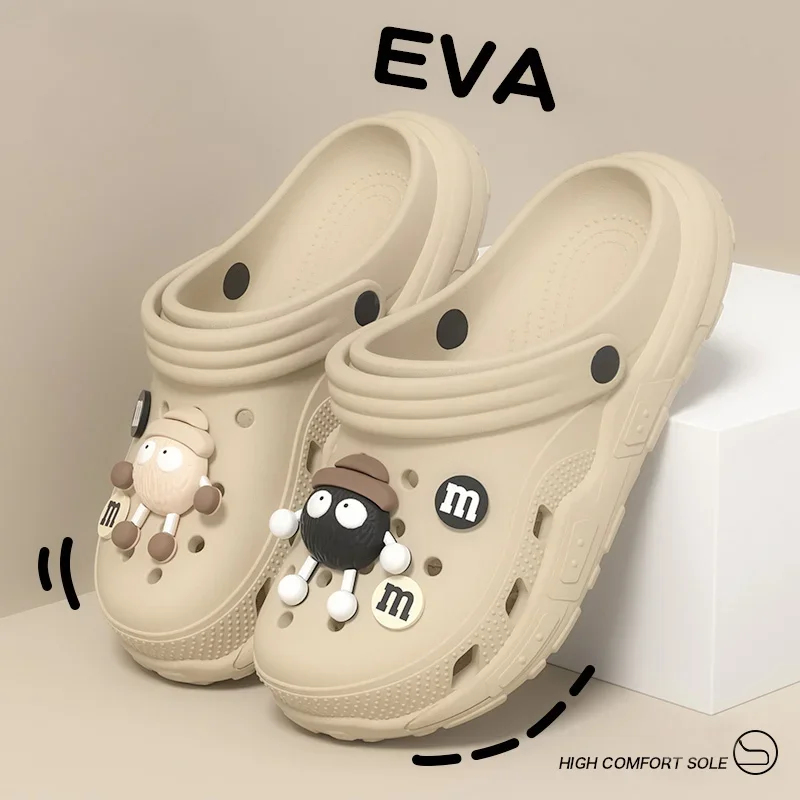

Cartoon Charms Cross Clogs Eva Soft Summer House Slippers Women's Sandals Slipper Man Shoes Kids Indoor Slipper