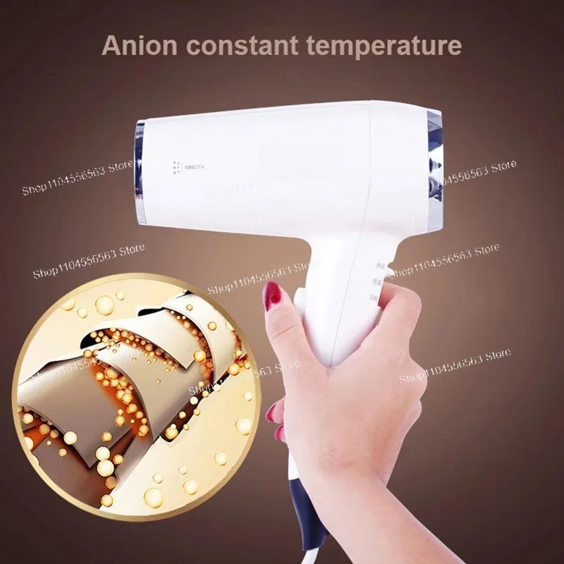 1600W Wall Mounted Hair Dryer with Holder, Negative Ion 3 Speed Adjustable Fast Drying for Home Hotel Bathroom Use