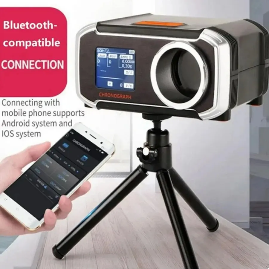 Medidor de Velocidade Cronógrafo Compatível com Bluetooth, Tela LCD, Velocidade de Medição Instrumentos, Slingshot Bow