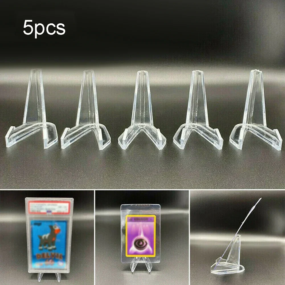 5pcs Clear Acrylic Coin Display Stand Holders Small Easel Rack Business Card Commemorative Challenge Coin Capsule Holder Support