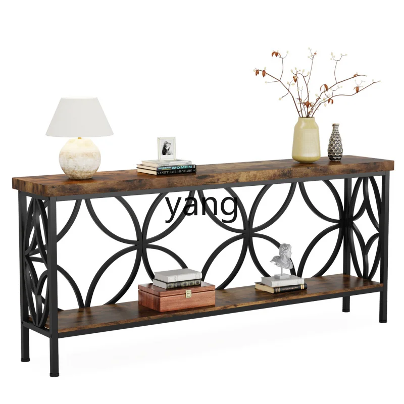 

TGF American retro log wind corridor strip table living room entry non-solid wood table