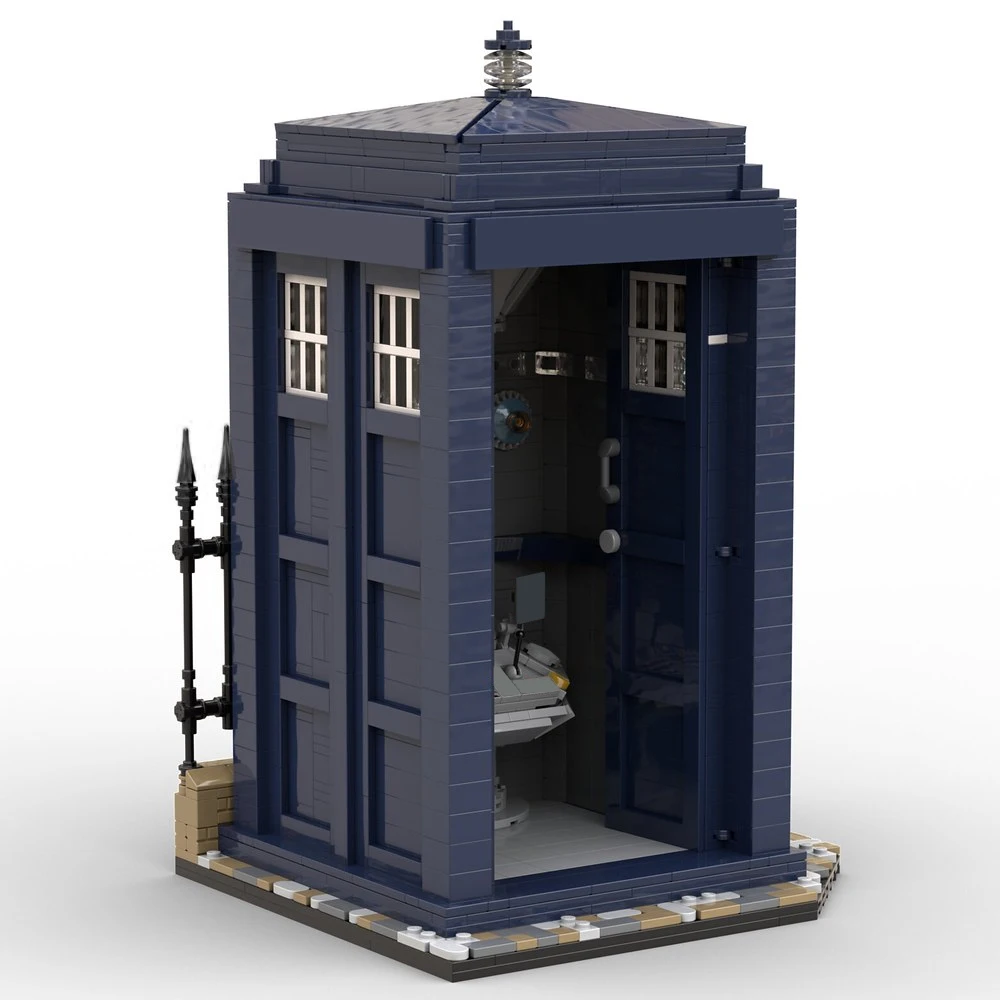 MOC Movie Mysterys-Doctors Tardieds Telephone Box Building Block Set Street View Polices Phone Booth Model Toys for Kids Gift