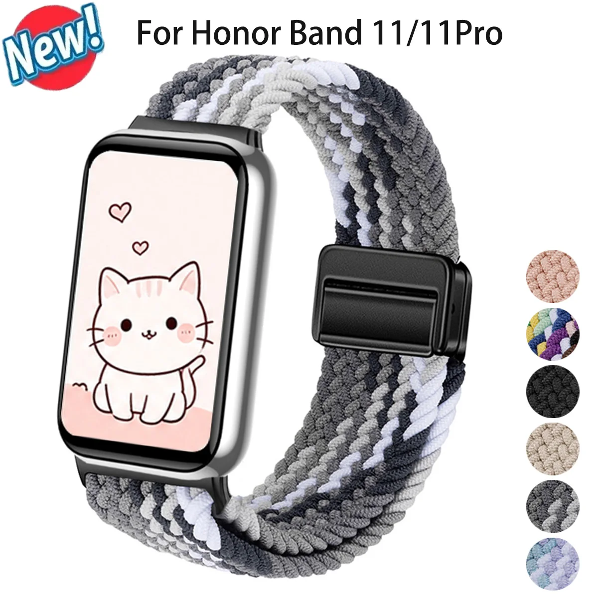 Magnetic Nylon Band for Honor 11/11Pro Woven Braided Sport Strap for Honor 11Pro Elastic Breathable Bracelet Belt Correa
