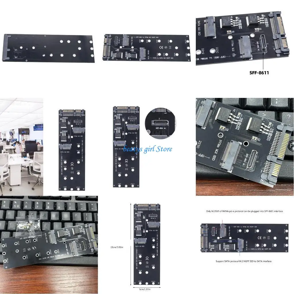 

C7AB SFF-8611 SFF-8612 to NVMe NGFF Adapters Card for MVMe SSD Adapters For Mainboard