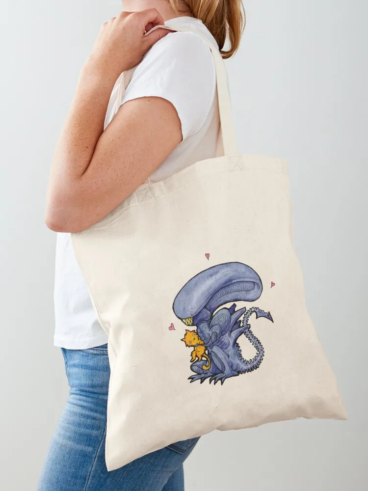

Xenomorphs Love Kittens Tote Bag tote bag custom Canvas shoulder bag large size bags Canvas stote