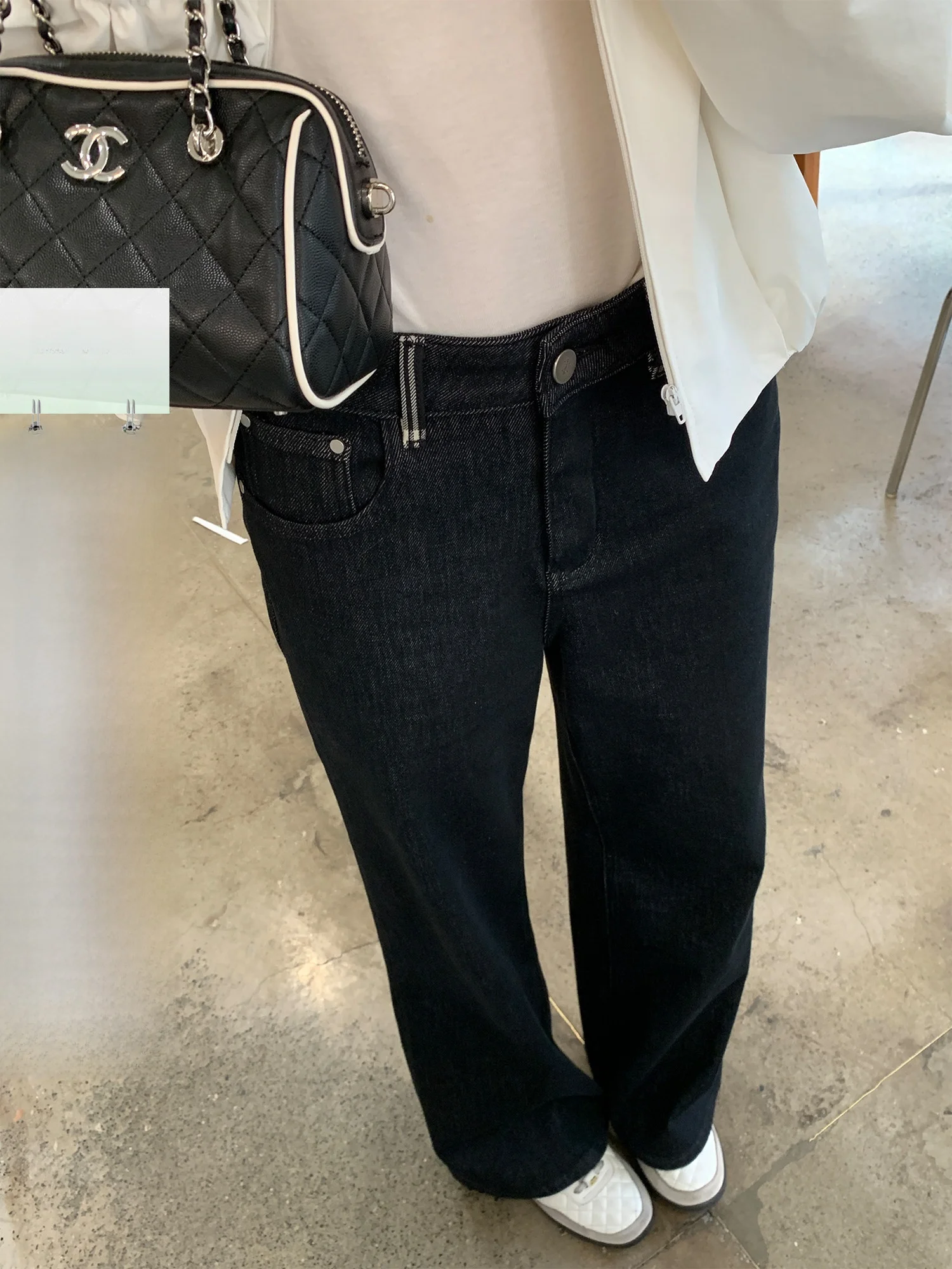 

Slim Fit Four Way Stretch Micro Flared Jeans Women's Spring Vintage Hoof Pants High Waist Cotton Bell Bottom Jeans