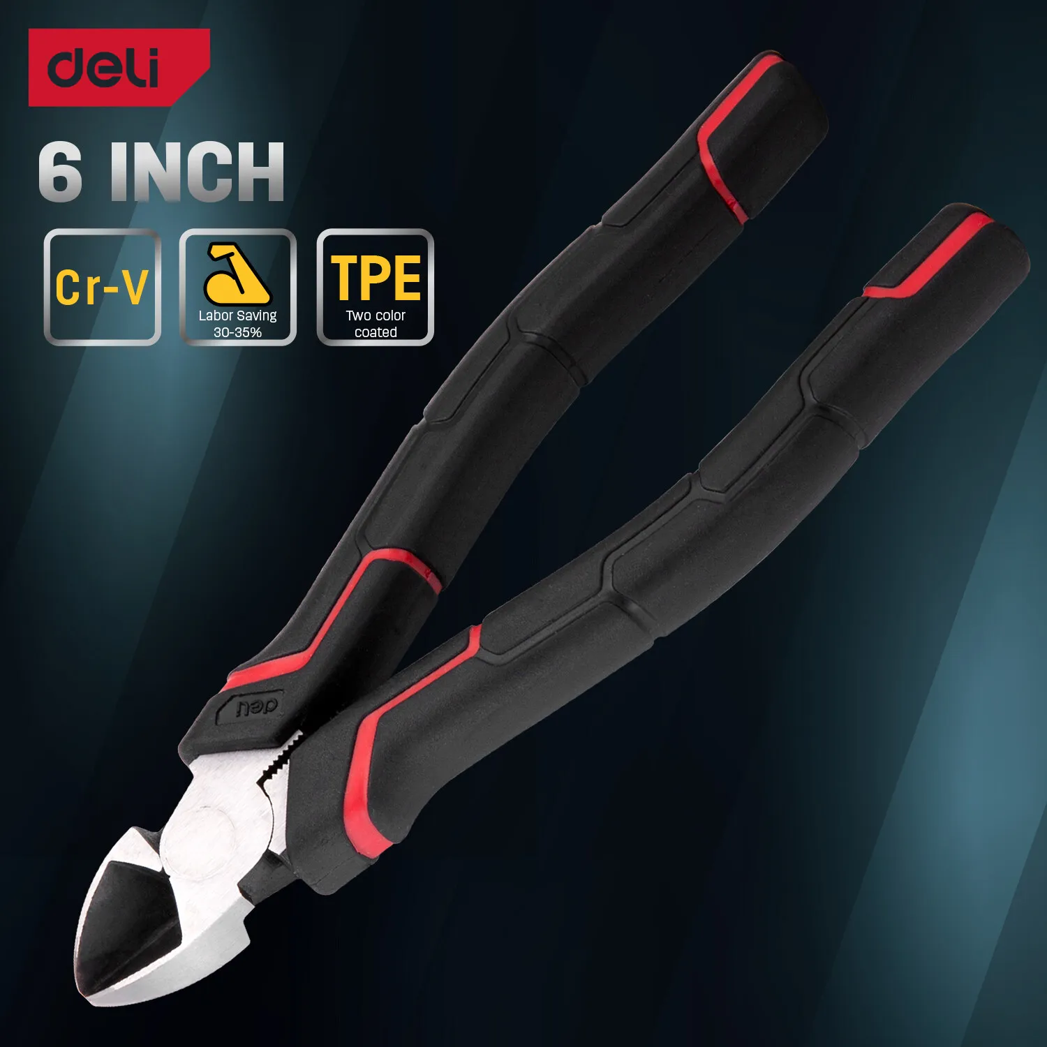 Deli 6/7 Inch Diagonal Pliers Cutting Pliers Wire Stripping Tool Side Cutter Cable Burrs Nipper Electricians Repair Hand Tools