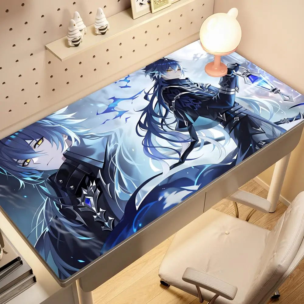 

HYBXAXC Genshin Impact Flins large Mouse Pad Desk Mat Stitched Edge Non-Slip desk accessories anime Gaming pad office rug carpet
