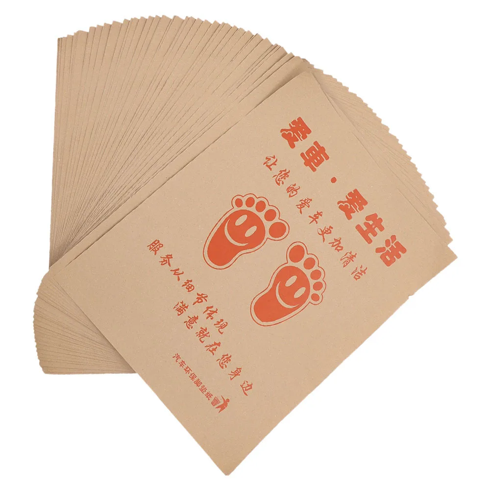 

50Pcs Disposable Car Floor Mats Kraft Paper Protection for Suvs Trucks Stain Resistant Easy to Use Car Protection Mat