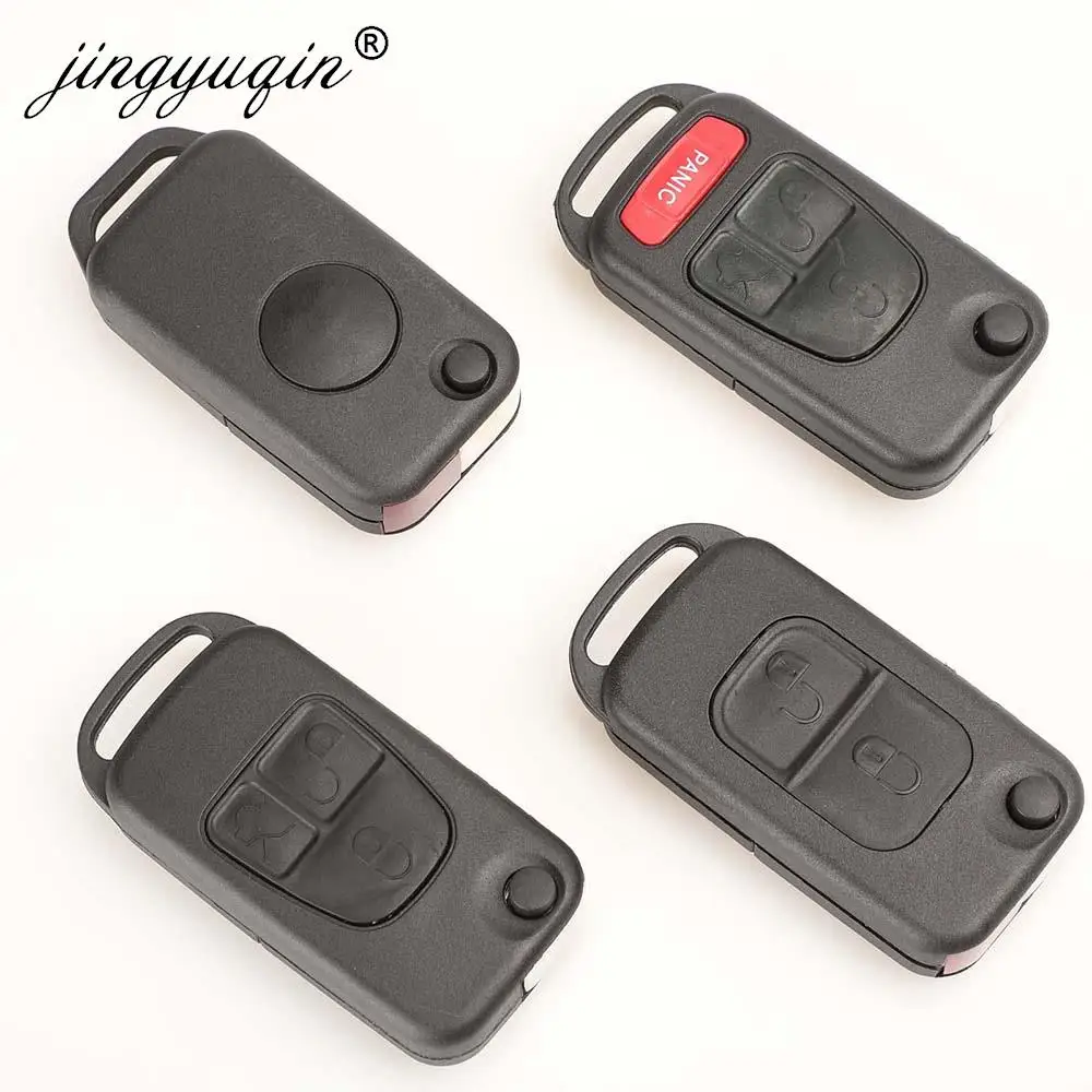 jingyuqin Flip Folding Remote Key shell 1/2/3/4 Button for Mercedes Benz SLK E113 A C E S W168 W124 W202 W203 Auto Car Key Case