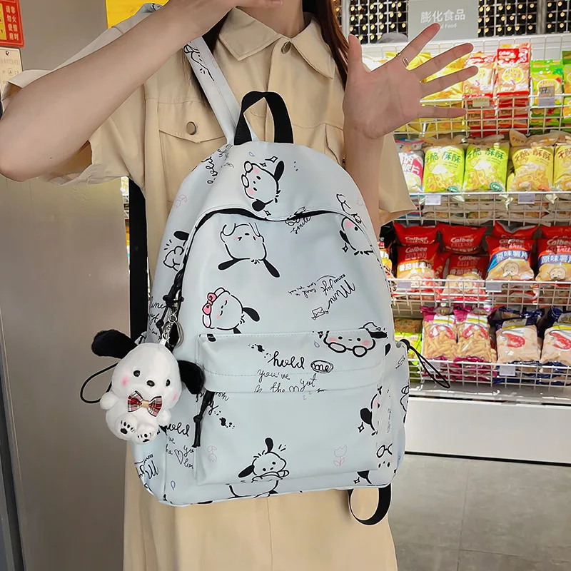 Sanrioe Pochacco Anime Cute Backpack Schoolbags Student Cartoon Travel Large Capacity Shoulder Bag Birthday Gift for Friend