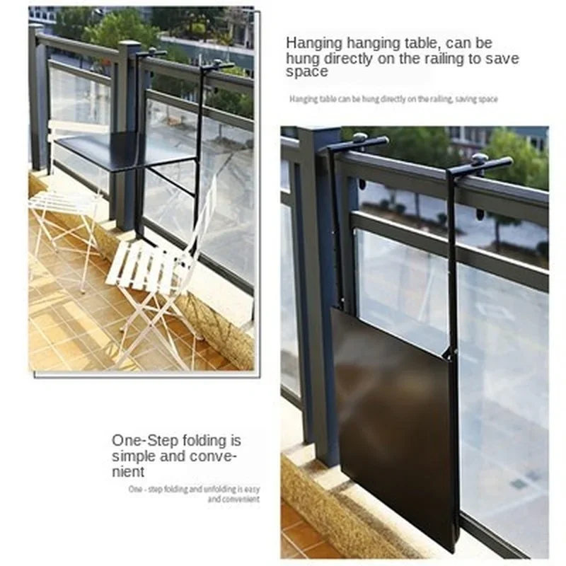 Healthy Environment-Friendly Balcony Railing Hanging Table Modern Corrosion-Resistant Rust-Proof Folding Compute Desk