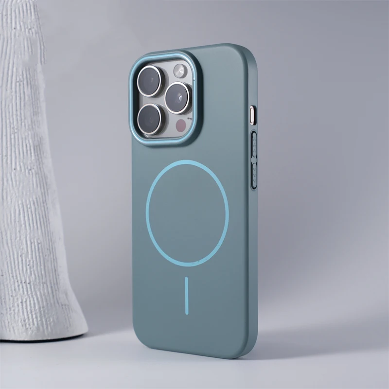 Solid Color Simple for Magsafe Phone Case for iphone 17 17Pro Max 16 15 14 13 12 Ultrathin Wireless Charging Non-slip PC Cover
