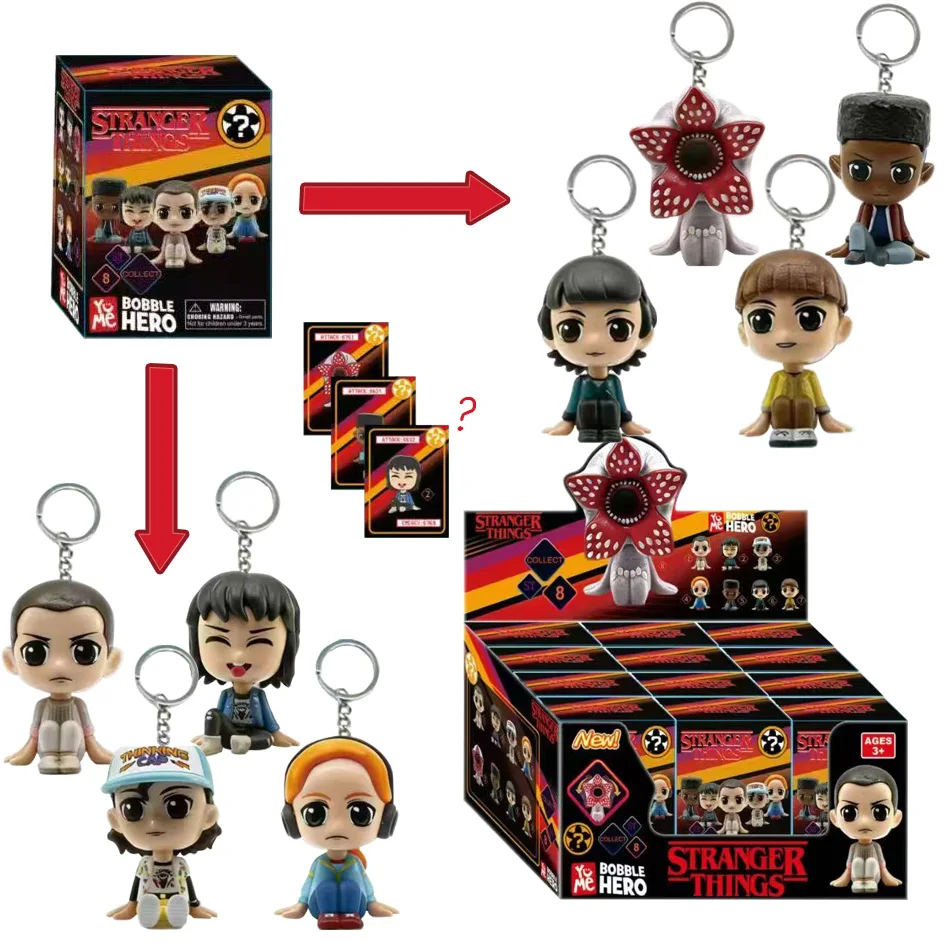 8 Figurki Stranger Things Eleven Steve Dustin anime kreskówka figurka blind box brelok model zabawka prezent niespodzianka