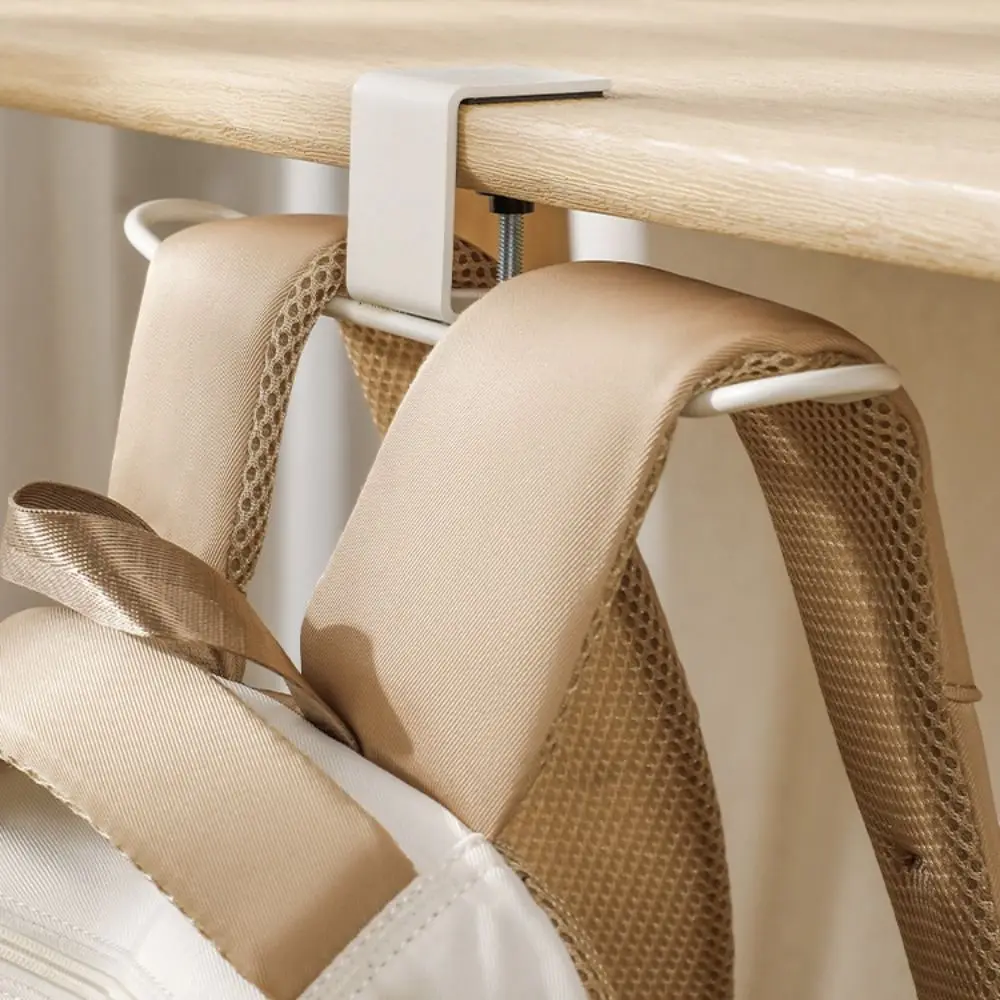 Support de sac à dos réglable à clipser sur le côté du bureau en acier au carbone, antidérapant, sans perçage, pour sac à main, idéal pour la maison et le bureau