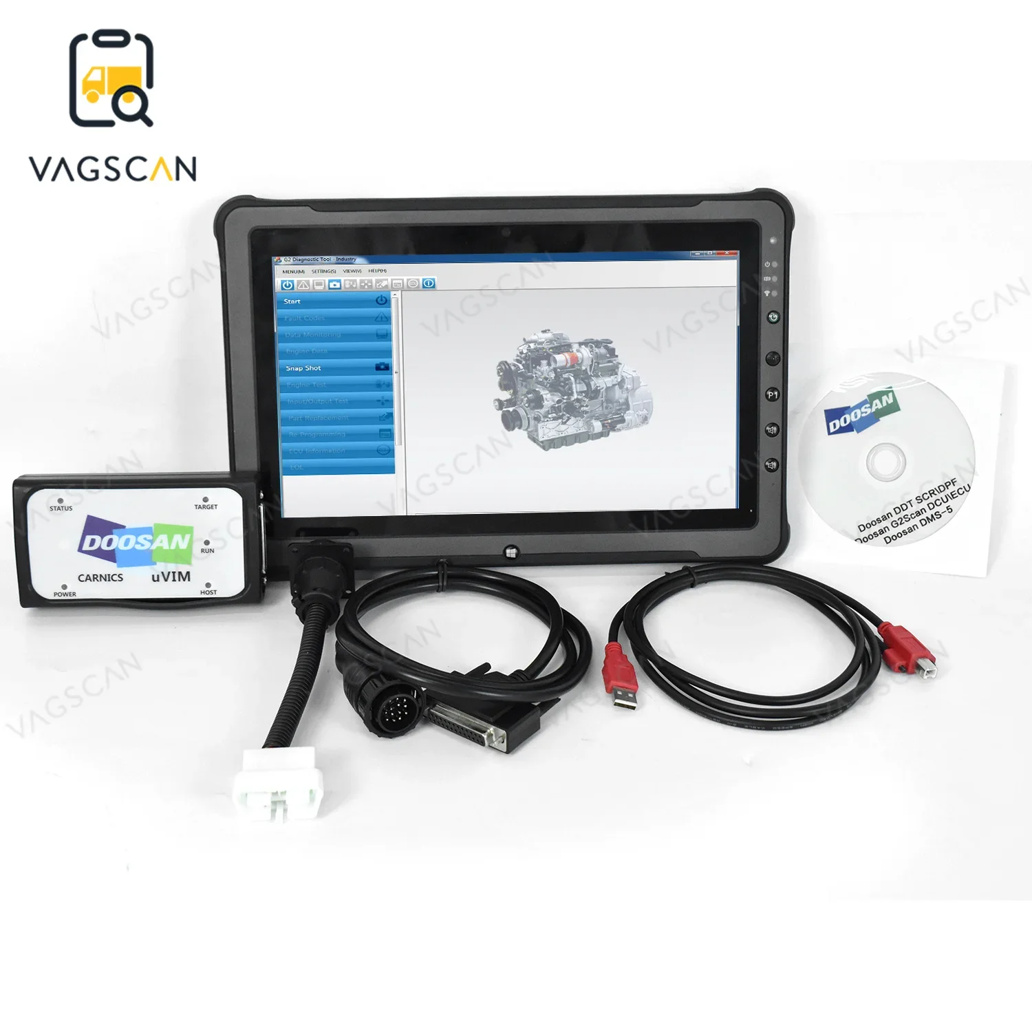 

Heavy Duty for Doosan uVIM diagnostic tool F110 Tablet excavator forklift engine Fault Detector detection OBD interface