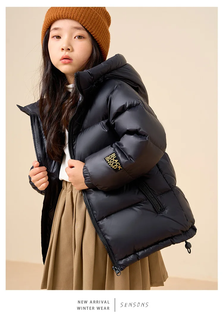 Herbst und Winter Neue Kinder-Daunenjacke Schwarz Gold Standard Eltern-Kind Weiße Entendaunen Verdickte Jacke für Jungen und Mädchen – Detail 19