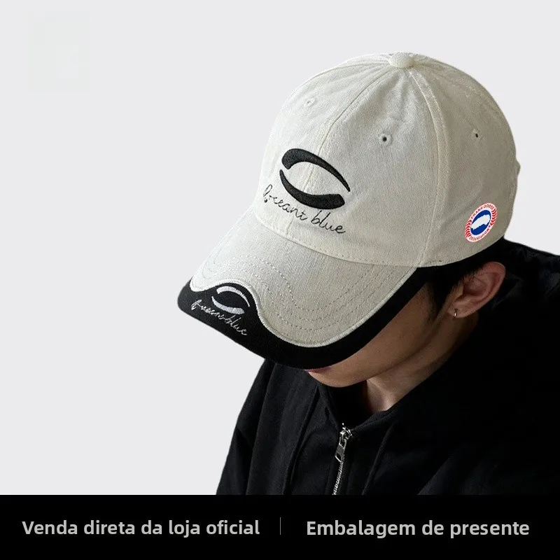 フランクグース-レトロパッチワーク野球帽-メンズ-ワイドブリム日焼け防止帽子-アウトドアラウンドトップ調節可能な綿混紡帽子