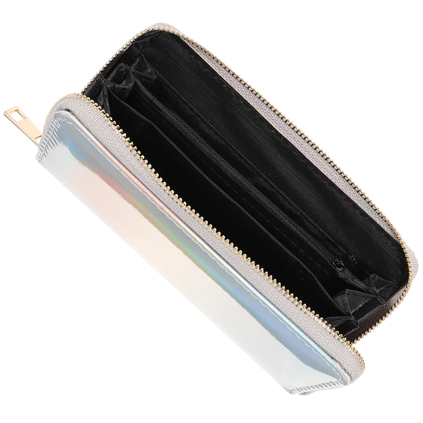 

Shiny Laser Wallet Women Long Purse PU Zipper Coin Pocket Large Capacity Clutch Bag Reflective Party Evening