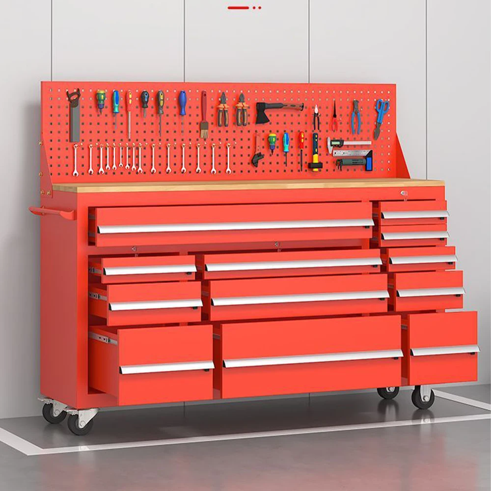 

Красная усиленная тележка для инструментов с выдвижными ящиками, утолщенная, для хранения оборудования, многофункциональная, ручная тележка-органайзер