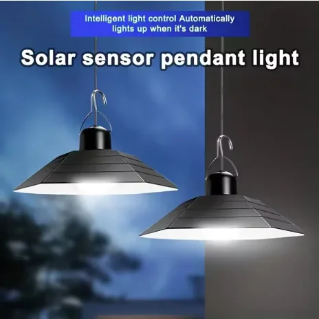 

Solar Powered Pendant Light Double Head Outdoor Waterproof LED Light With Remote Control Pendant Light Camping Garden