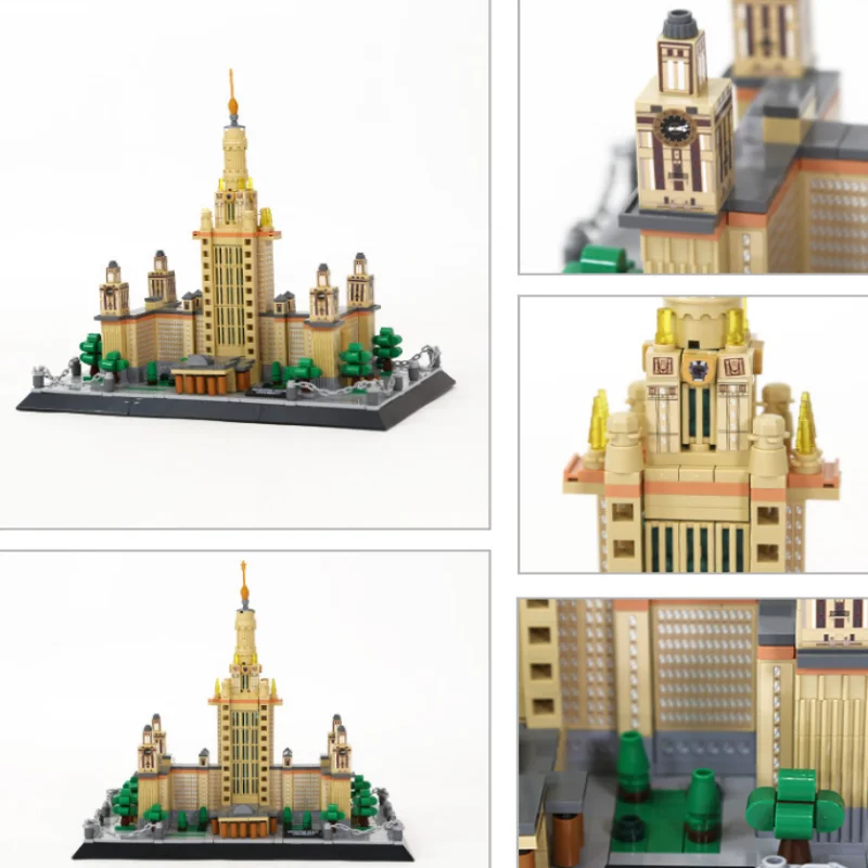 Conjunto de construção de arquitetura OUZEY Spire, modelo universitário de estilo gótico, blocos educativos para adolescentes