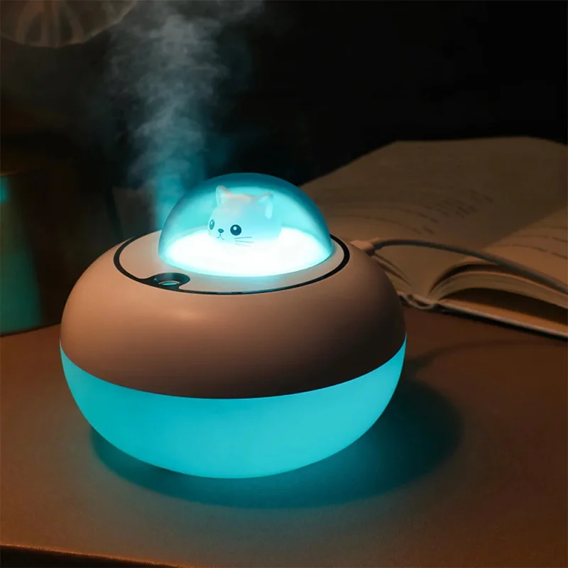 2025Color Light Humidifier USB Air Diffuser Aromatic Essential Oil Desktop Office Water Replenishing Spray Humidifier