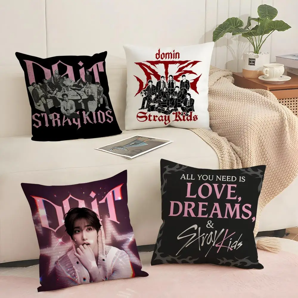 S-STRAY-Y K-KIDS-S Cushion Cover Silky Short Plush Sofa Pillow Cover Hidden Zipper Soft Dustproof Case for Home Decor