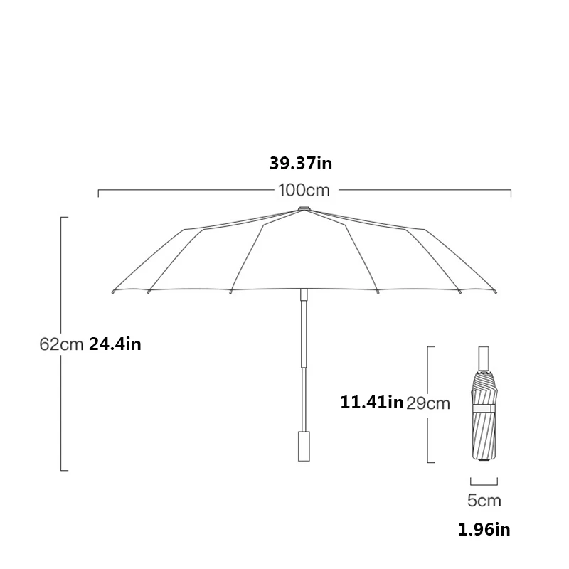 16 Bone Hand Opening Three Fold Clear Antique Style Umbrella Solid Wood Handle Sunshade Umbrella Black Rubber Sunshade Umbrella