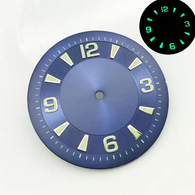 33.6mm Dial Watch Accessories Night Light Black Blue Dial Suitable For ETA 2836 Miyota82 Series Mechanical Movement