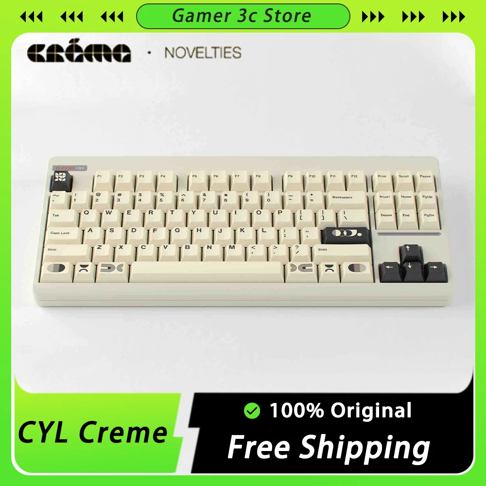 

GMK CYL Creme Keycaps CYL Height ABS material Personalized Keys 104full-scale Keycap Set Ergonomic Design Retro PC Gaming keycap