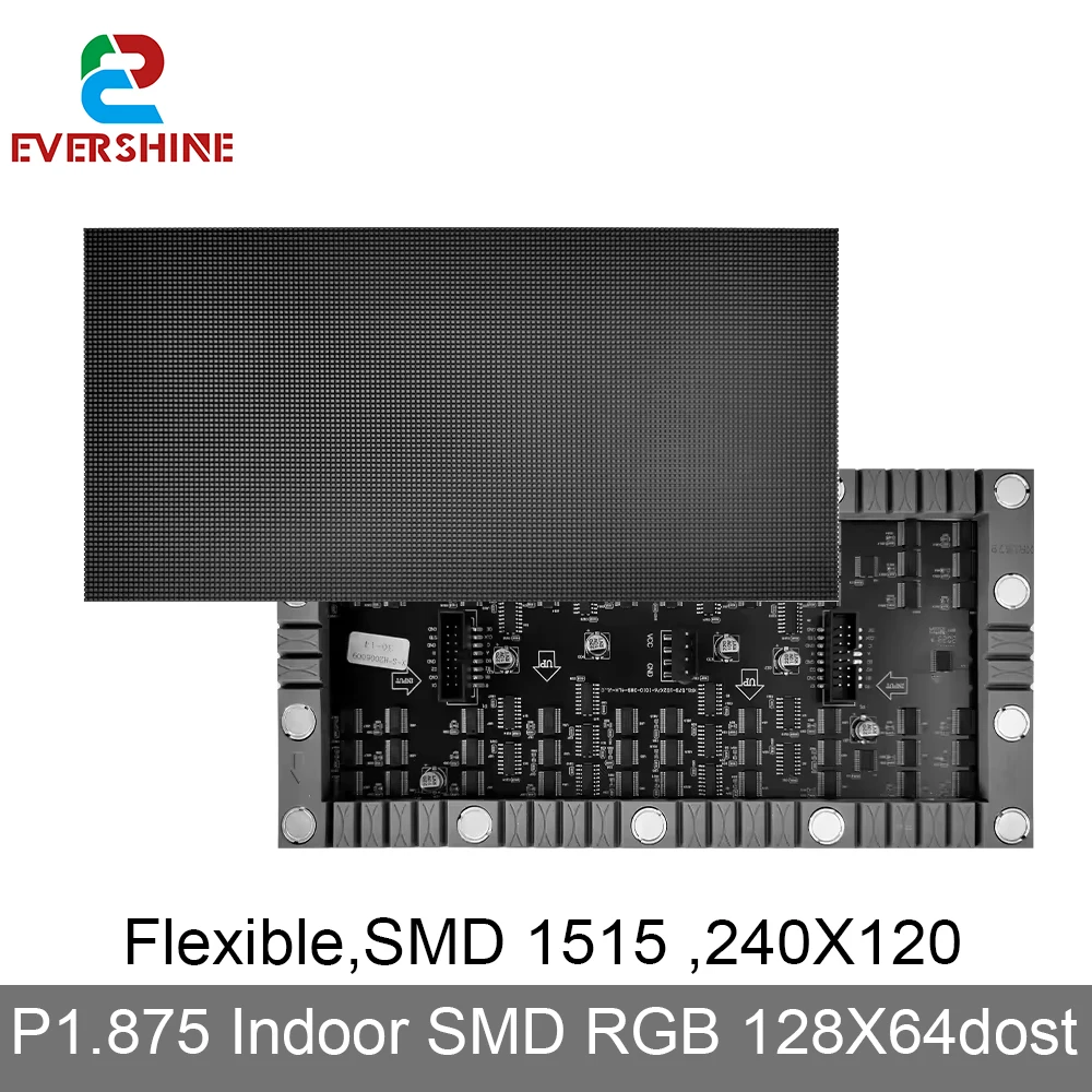 DIY Indoor LED P1.87 Flexible Module Programmable Indoor Billboard 240x120mm 128*64 Pixels 3840 Refresh Display Matrix Panel