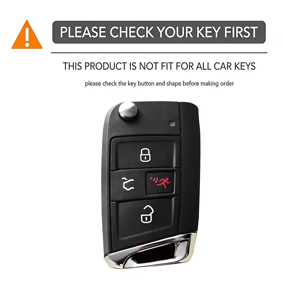 4Buttons Zinc Alloy Car Remote Key Case Cover Shell Holder For VW Volkswagen Atlas Golf GTI Jetta Tiguan Polo 2016 2017 Golf7 MK - view 2