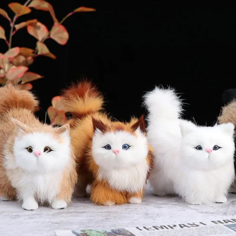 かわいいシミュレーション猫ぬいぐるみ、柔らかいぬいぐるみ子猫モデル、偽猫リアルな動物、子供、女の子の誕生日、バレンタインデーのギフト