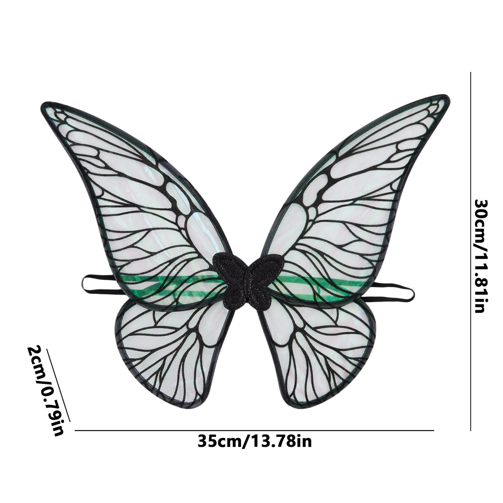 Butterfly Wing for Girls Petite Women Iridescent Fairy Wing with Elastic Shoulder Straps Stage Show Birthday Play Costume Props