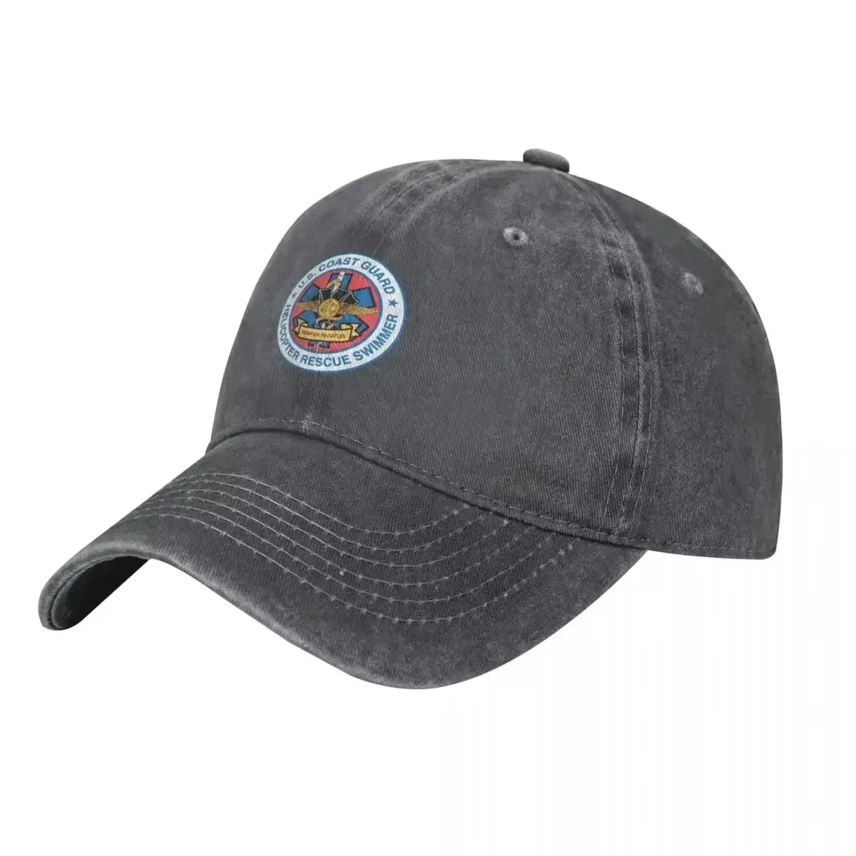 US Coast Guard Advanced Rescue Swimmer Baseball Cap Washed Denim Vintage Adjustable Hat Unisex Outdoor Sport Sun Hat