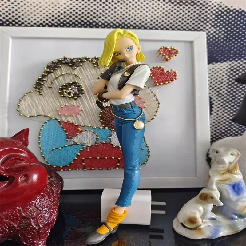 Authentic 25cm Dragon Ball Z Lazuli Android 18 Anime Statue Dbz Charming Lazuli Pvc Peripheral Toy Collection Dolls For Chidren